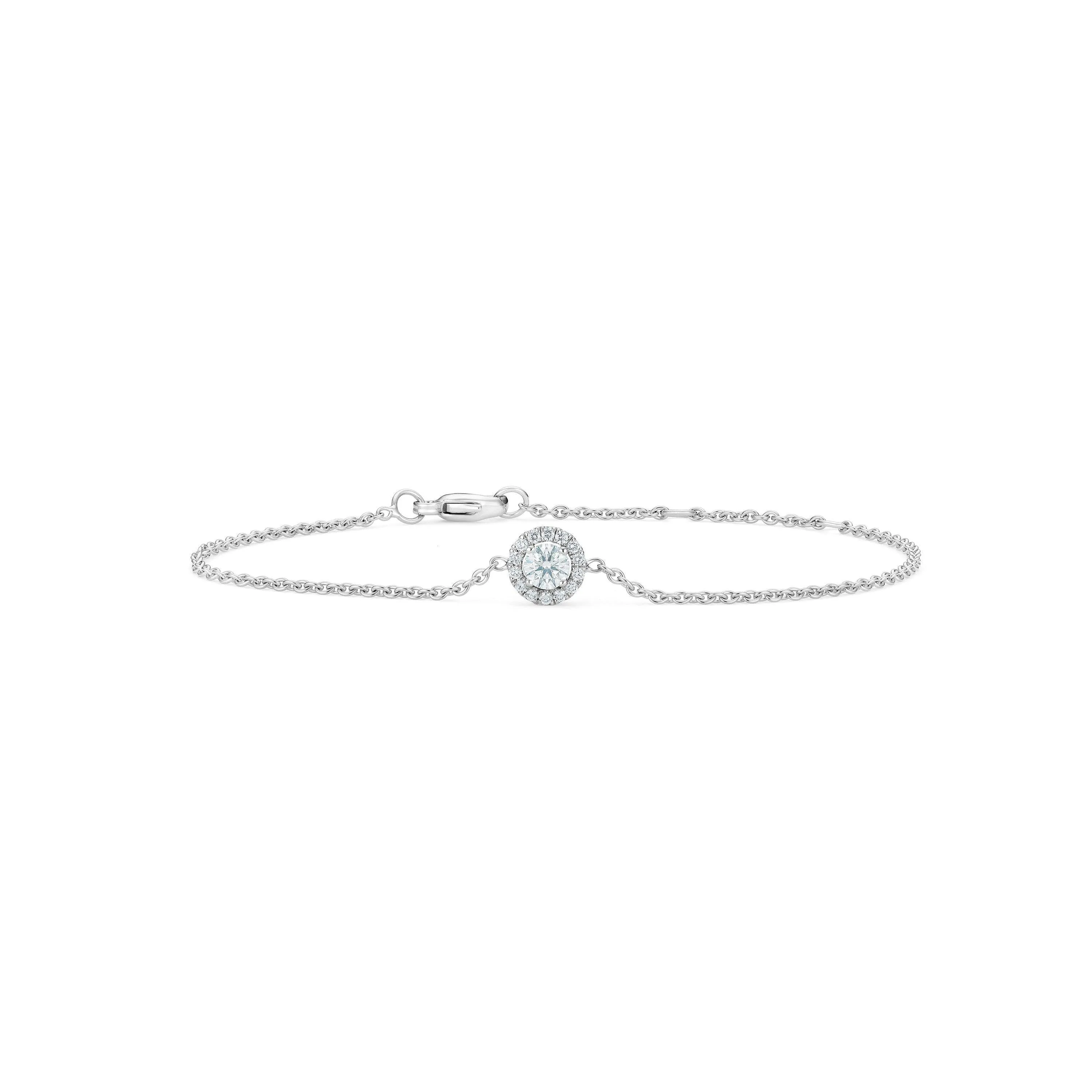 0.27 CTW White Gold Moissanite Bracelets Engagement gift Solitaire Diamond Vintage Chain Dainty Wedding Gifts for her Tennis Bracelet