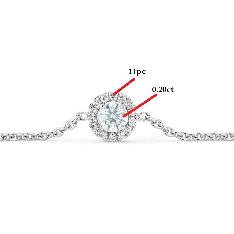 0.27 CTW White Gold Moissanite Bracelets Engagement gift Solitaire Diamond Vintage Chain Dainty Wedding Gifts for her Tennis Bracelet