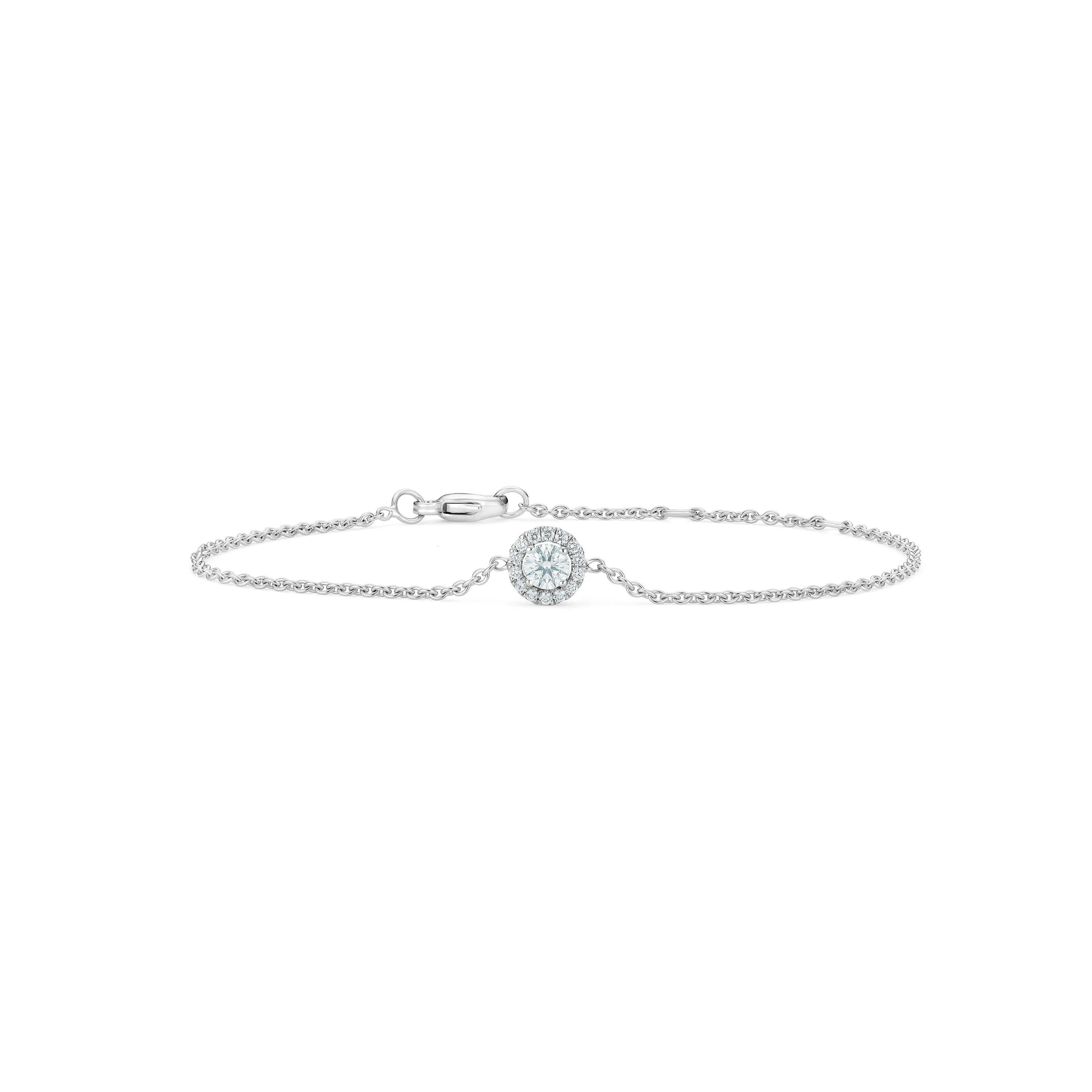 0.27 CTW White Gold Moissanite Bracelets Engagement gift Solitaire Diamond Vintage Chain Dainty Wedding Gifts for her Tennis Bracelet