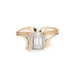 0.50ct Emerald Cut Diamond Ring 60s Vintage 14k Yellow Gold Estate Jewelry 6.5