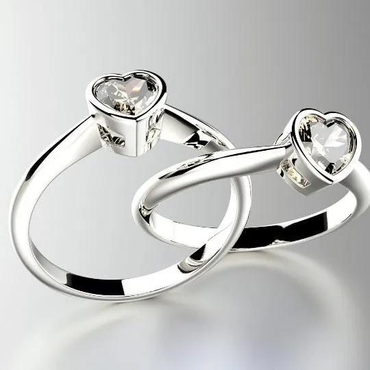 1 Carat Heart Shape Cut Diamond - H SI2 - 1.38ct - 211185