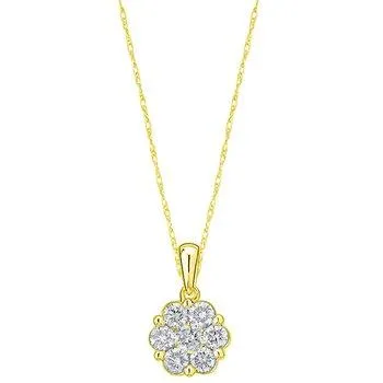 10K 0.25ct Diamond Cluster Pendant
