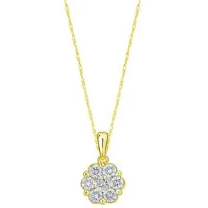 10K 0.25ct Diamond Cluster Pendant