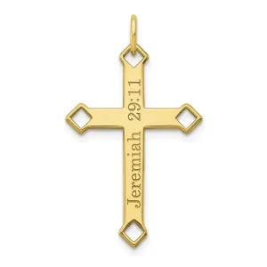 10K Personalized Cross Charm