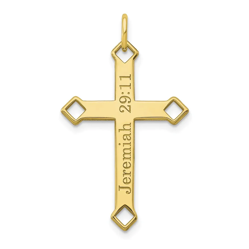 10K Personalized Cross Charm
