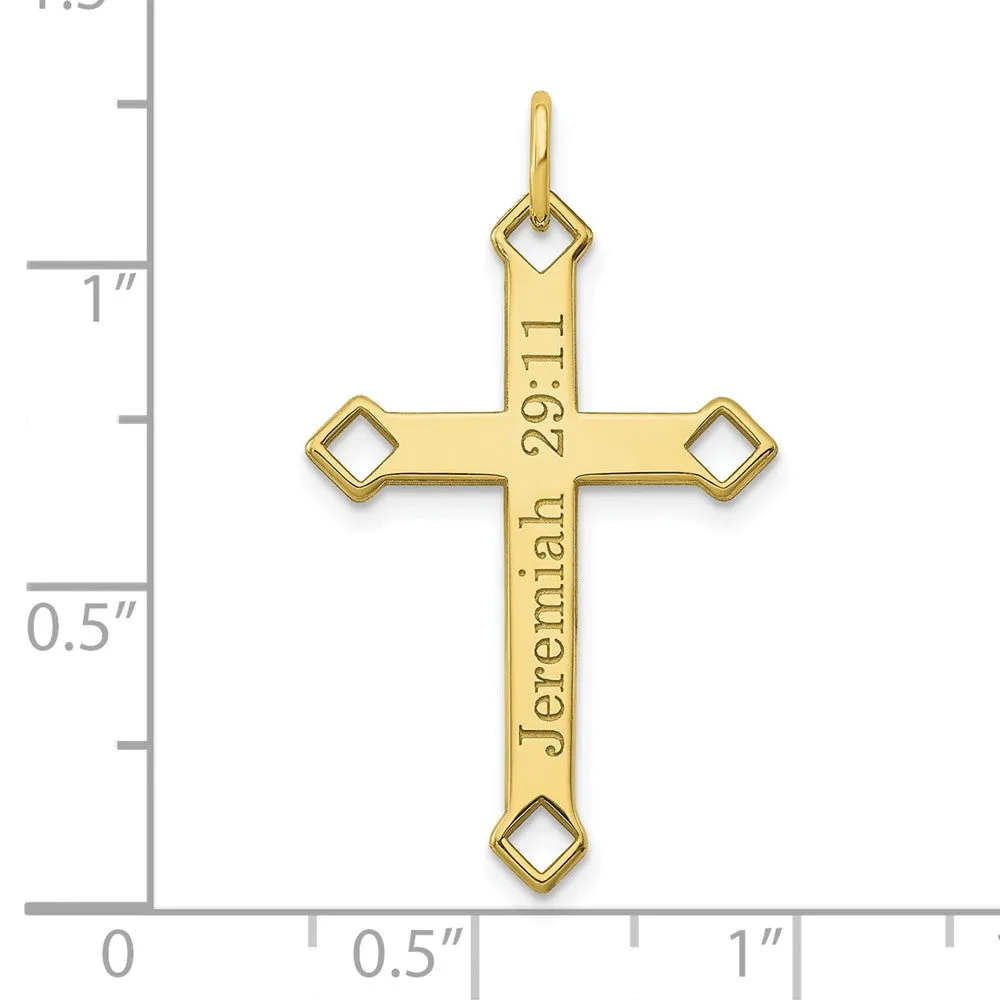 10K Personalized Cross Charm