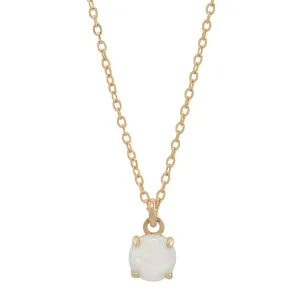 10k Round Prong Opal Necklace