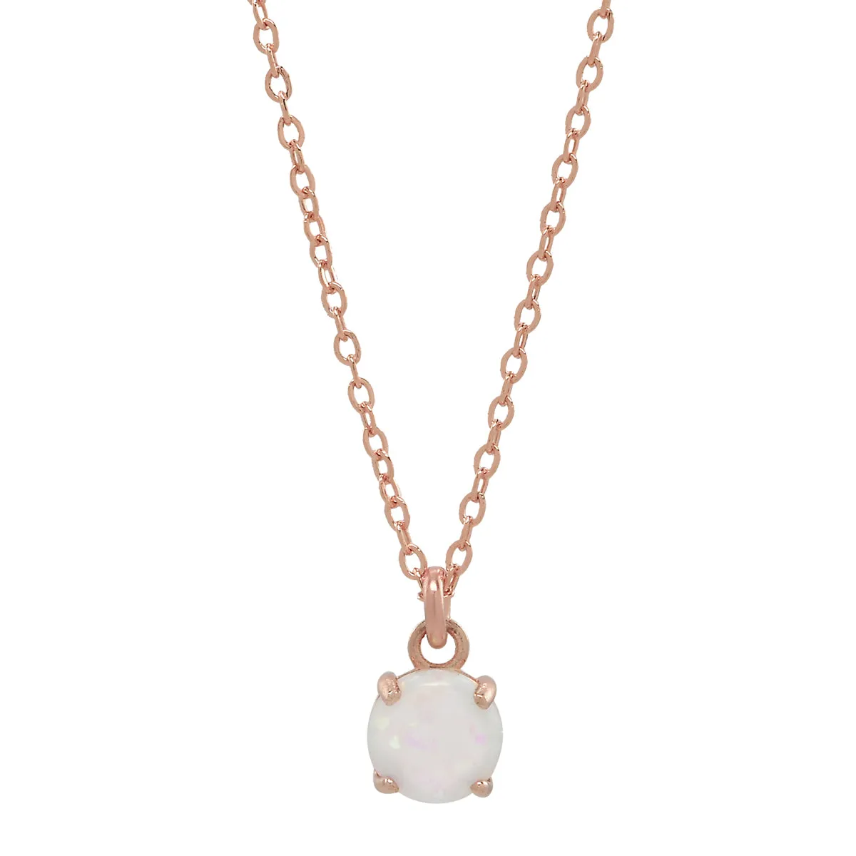10k Round Prong Opal Necklace