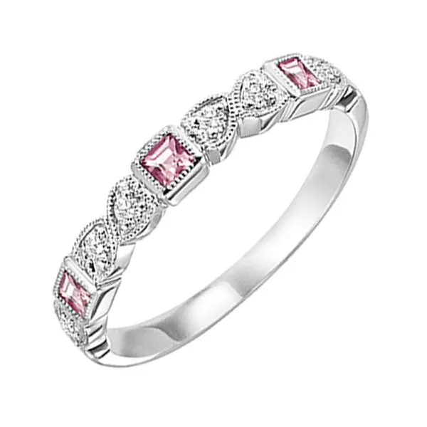 10KT White Gold & Diamond Classic Book Stackable Fashion Ring  - 1/10 ctw