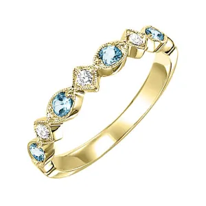 10KT Yellow Gold & Diamond Classic Book Stackable Fashion Ring   - 1/10 ctw