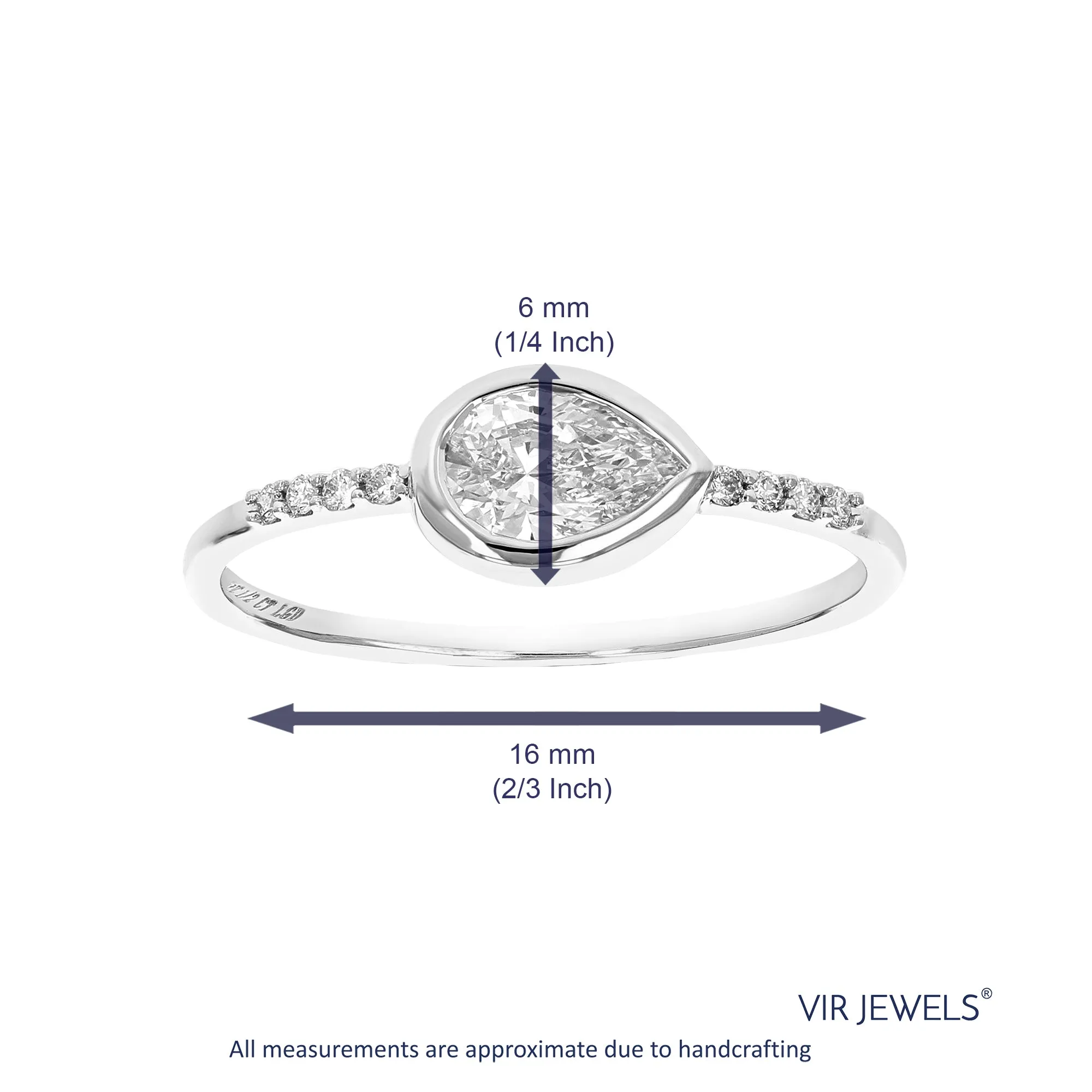 1/2 cttw Wedding Engagement Ring for Women, Round Lab Grown Diamond Ring in 14K White Gold, Prong Setting