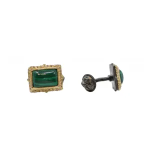 13X9MM MALACHITE CUFF LINKS