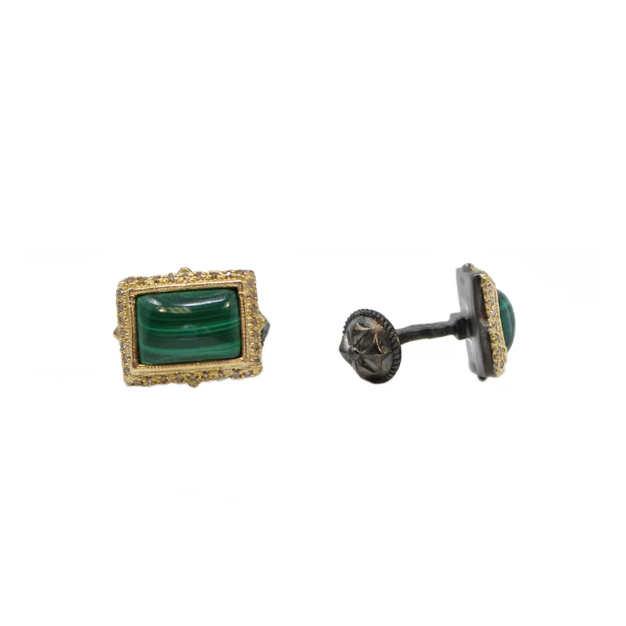 13X9MM MALACHITE CUFF LINKS