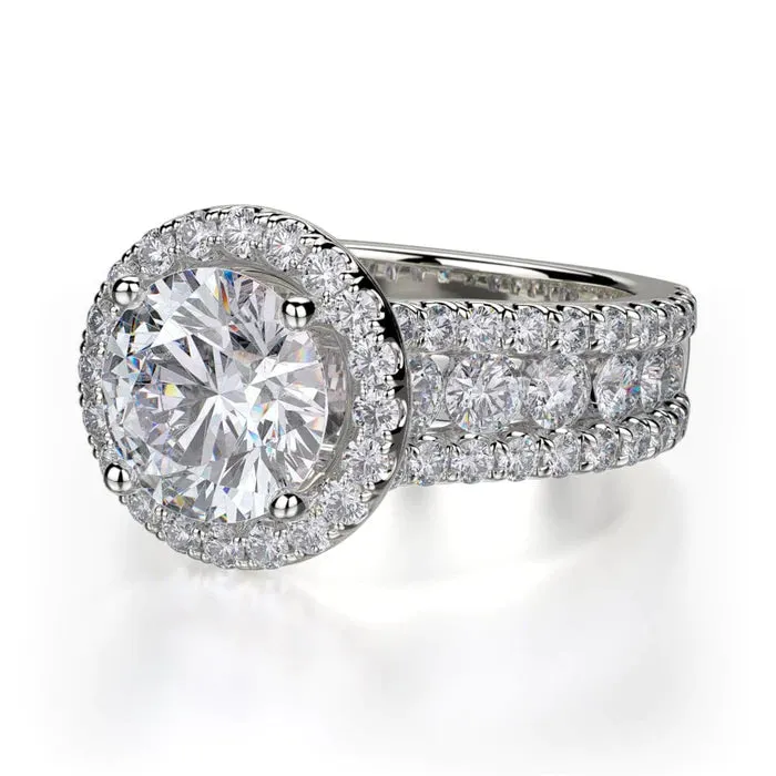 1.40ctw Diamond Halo Engagement Ring