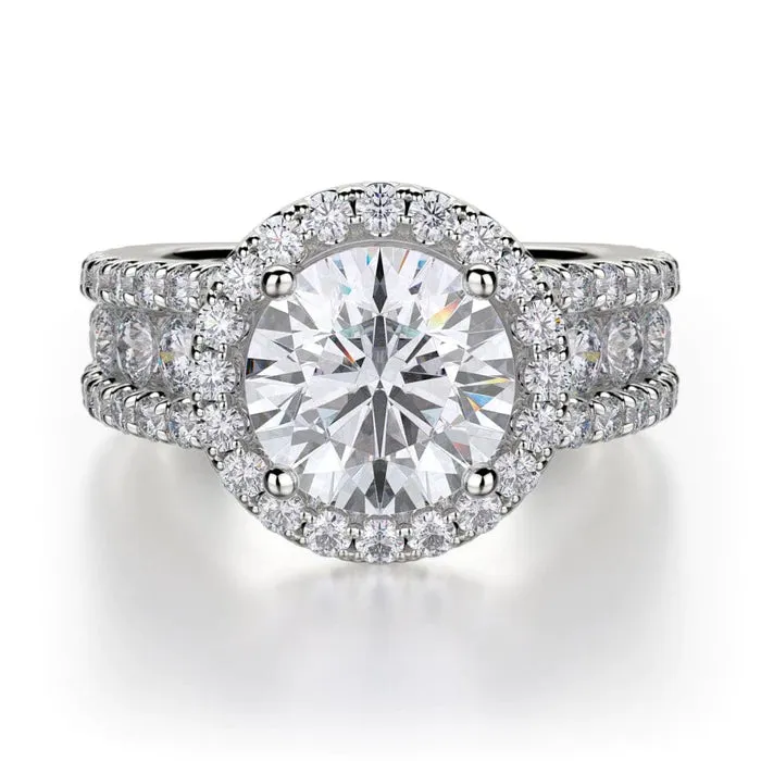 1.40ctw Diamond Halo Engagement Ring