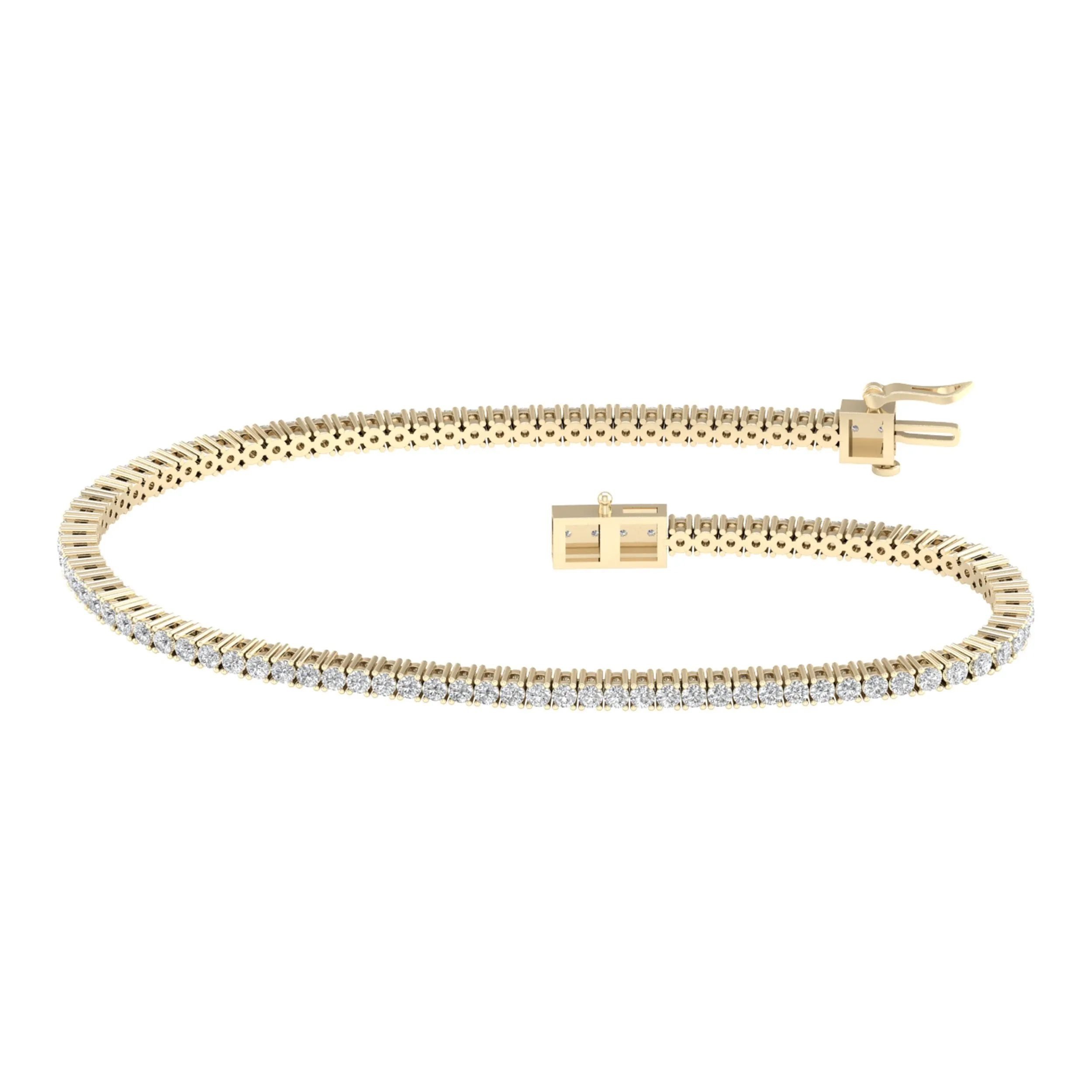 14K 5.00ct H-Color/VS-Clarity Lab-Diamond Tennis-Bracelet