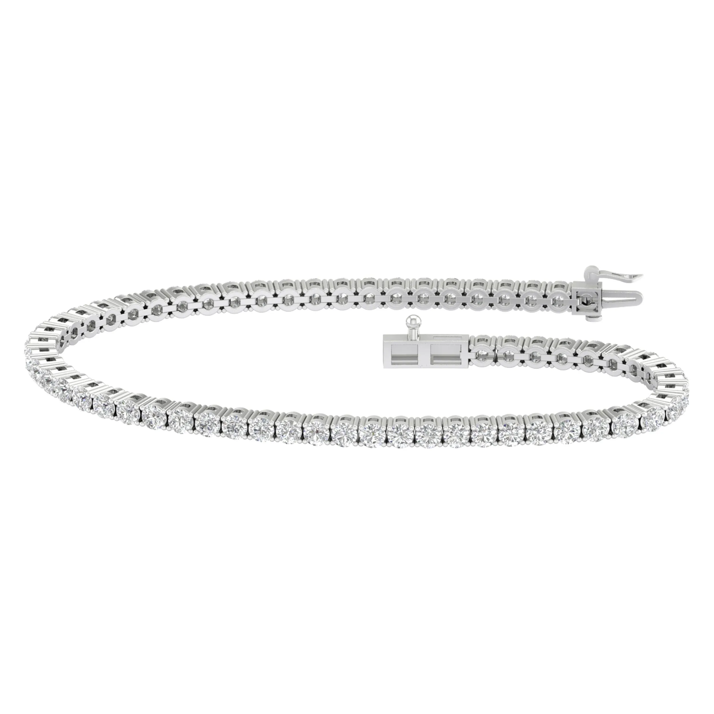 14K 5.00ct H-Color/VS-Clarity Lab-Diamond Tennis-Bracelet