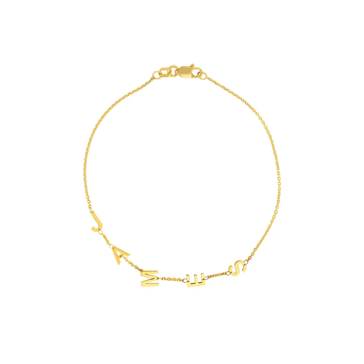 14k Block Initials Bracelet