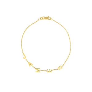 14k Block Initials Bracelet