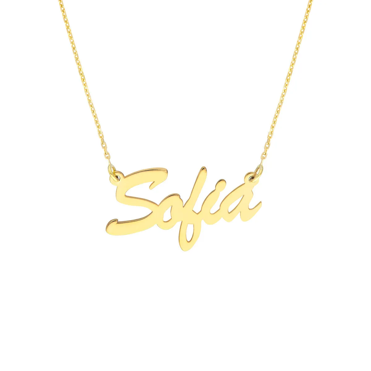 14k Custom Name Plate Necklace