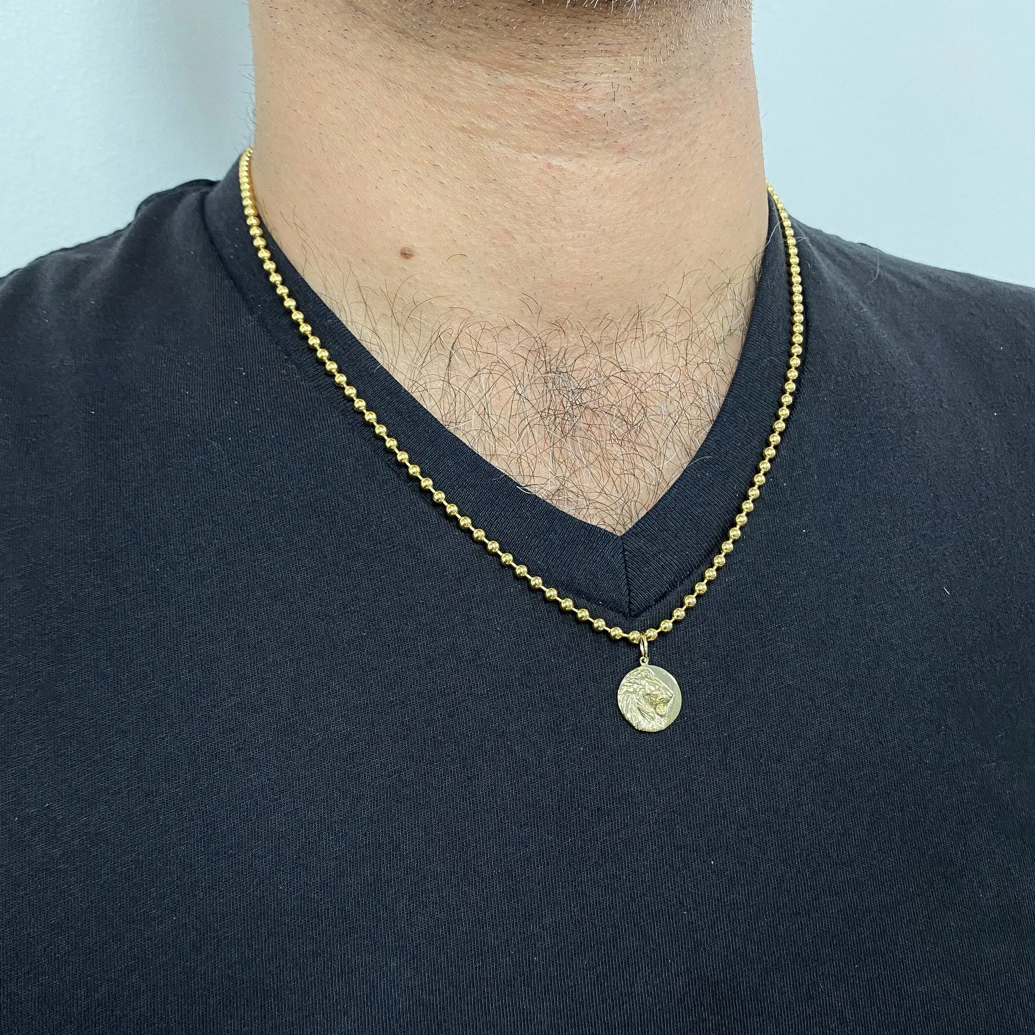 14K Gold Ball Chain Necklace, 3mm Size