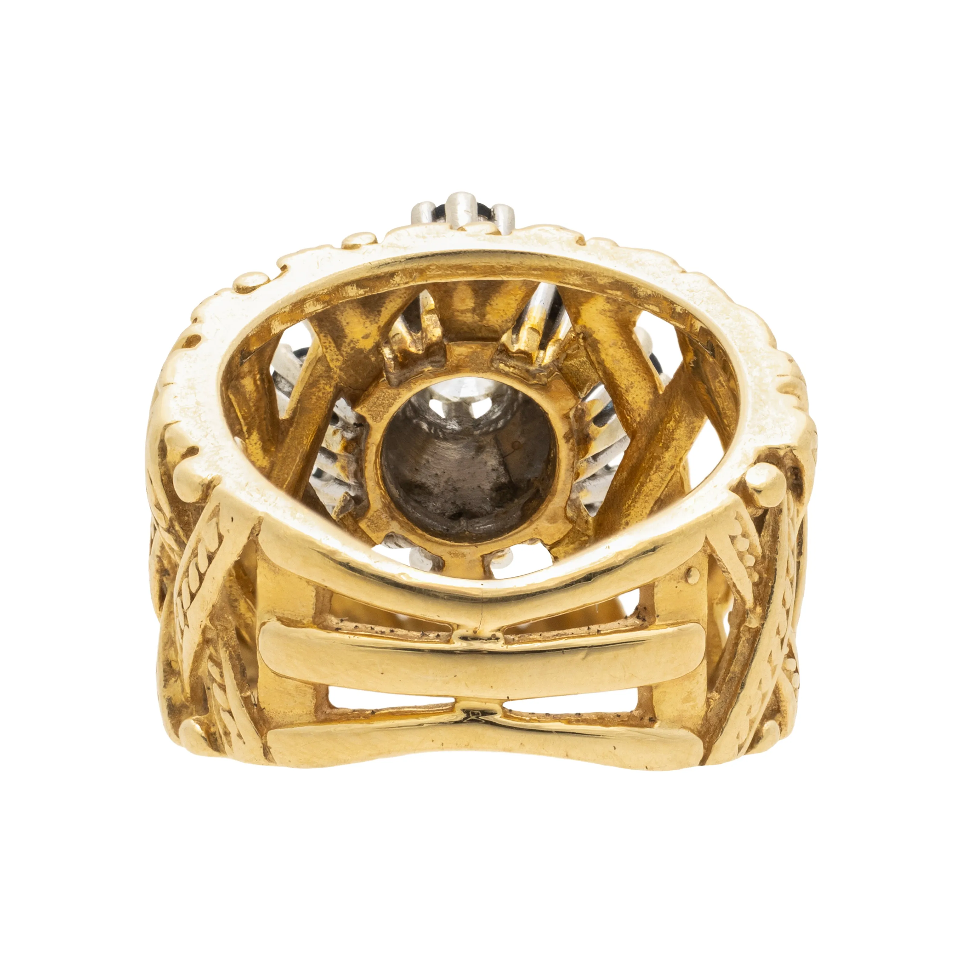 14k Gold Diamond and Sapphire Ring