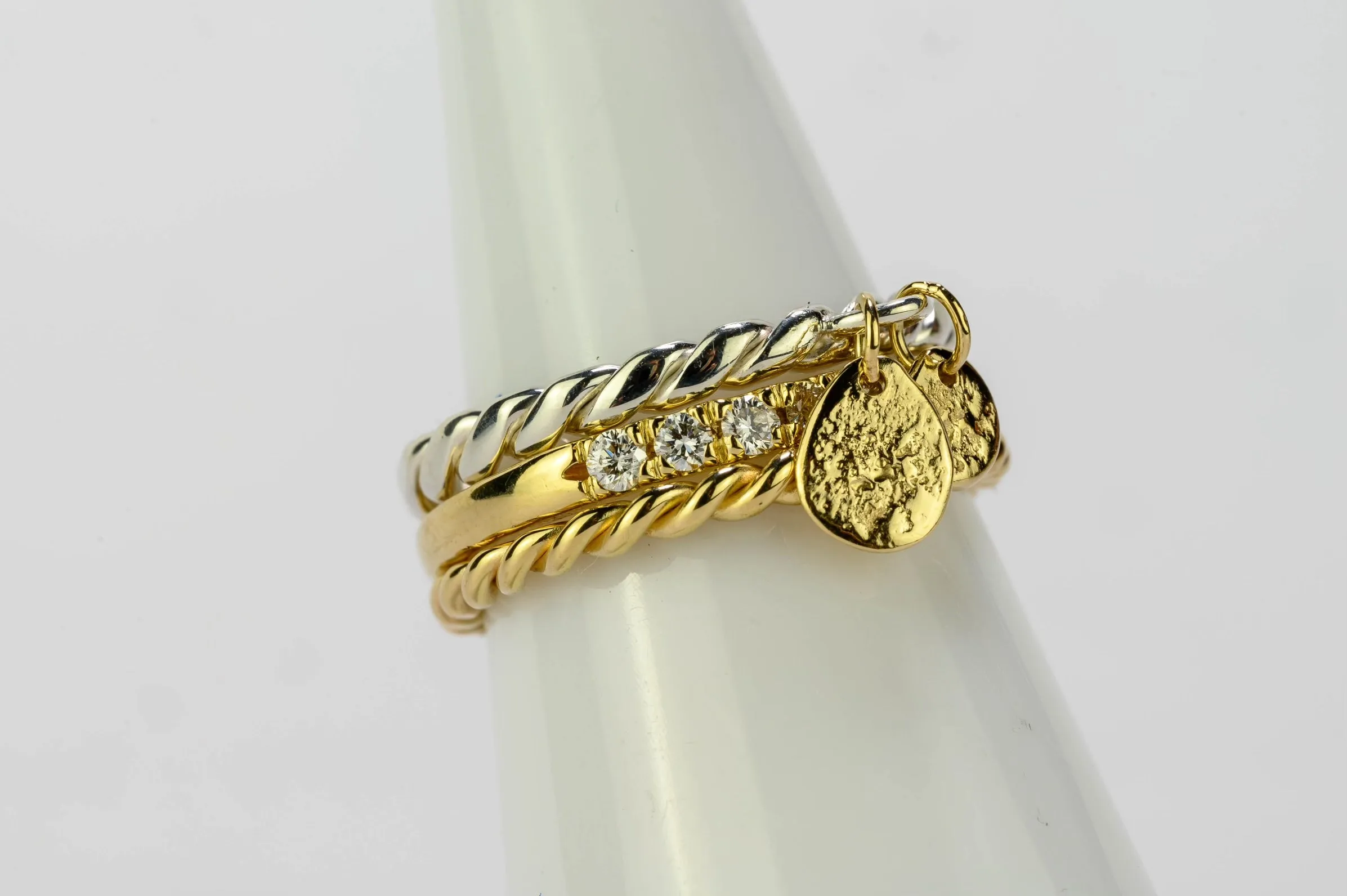 14k Gold French Set Diamond Band