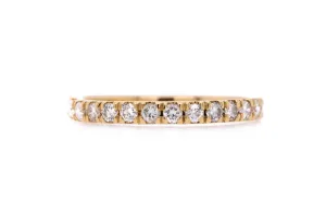 14k Gold French Set Diamond Band