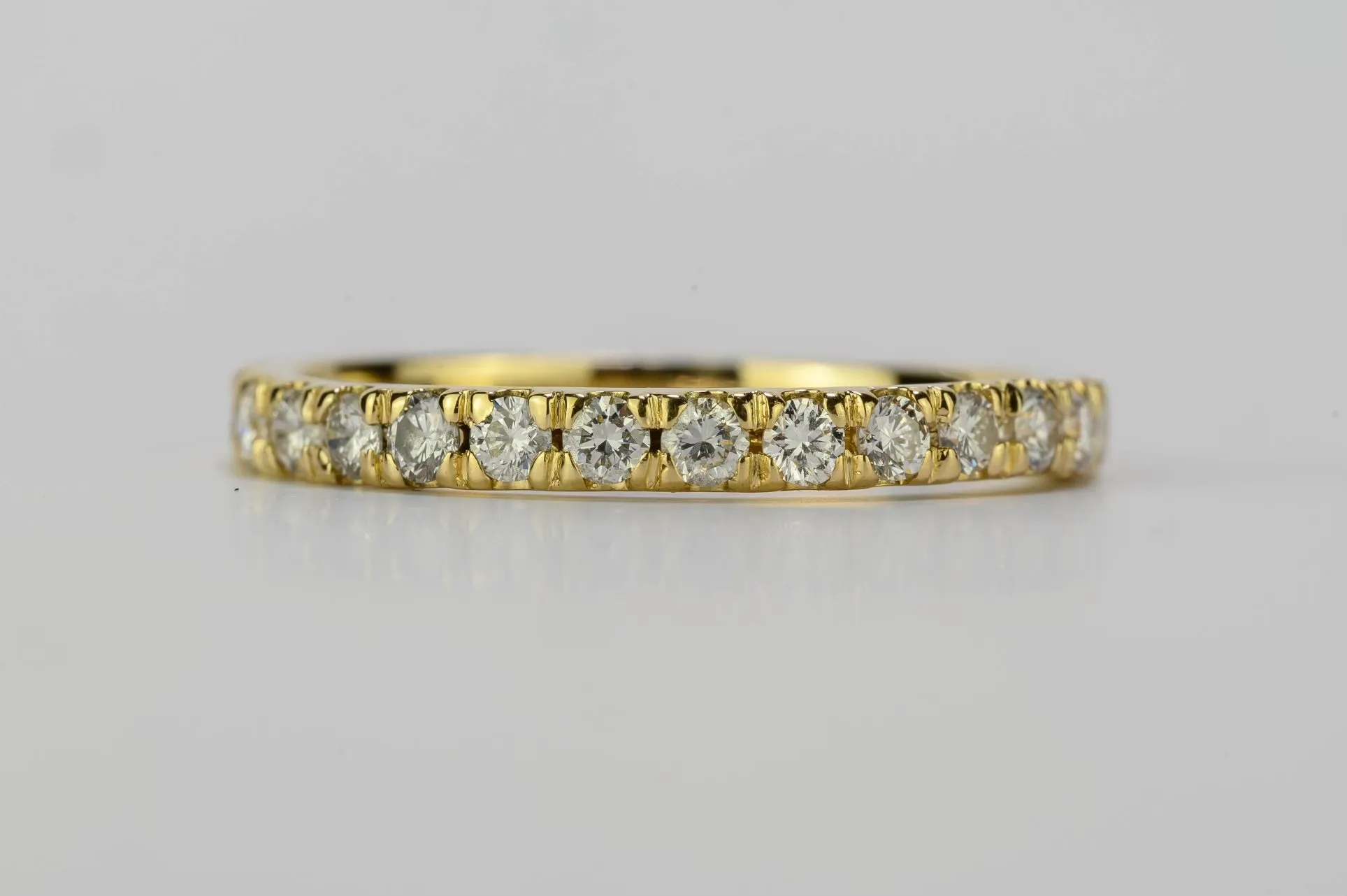 14k Gold French Set Diamond Band