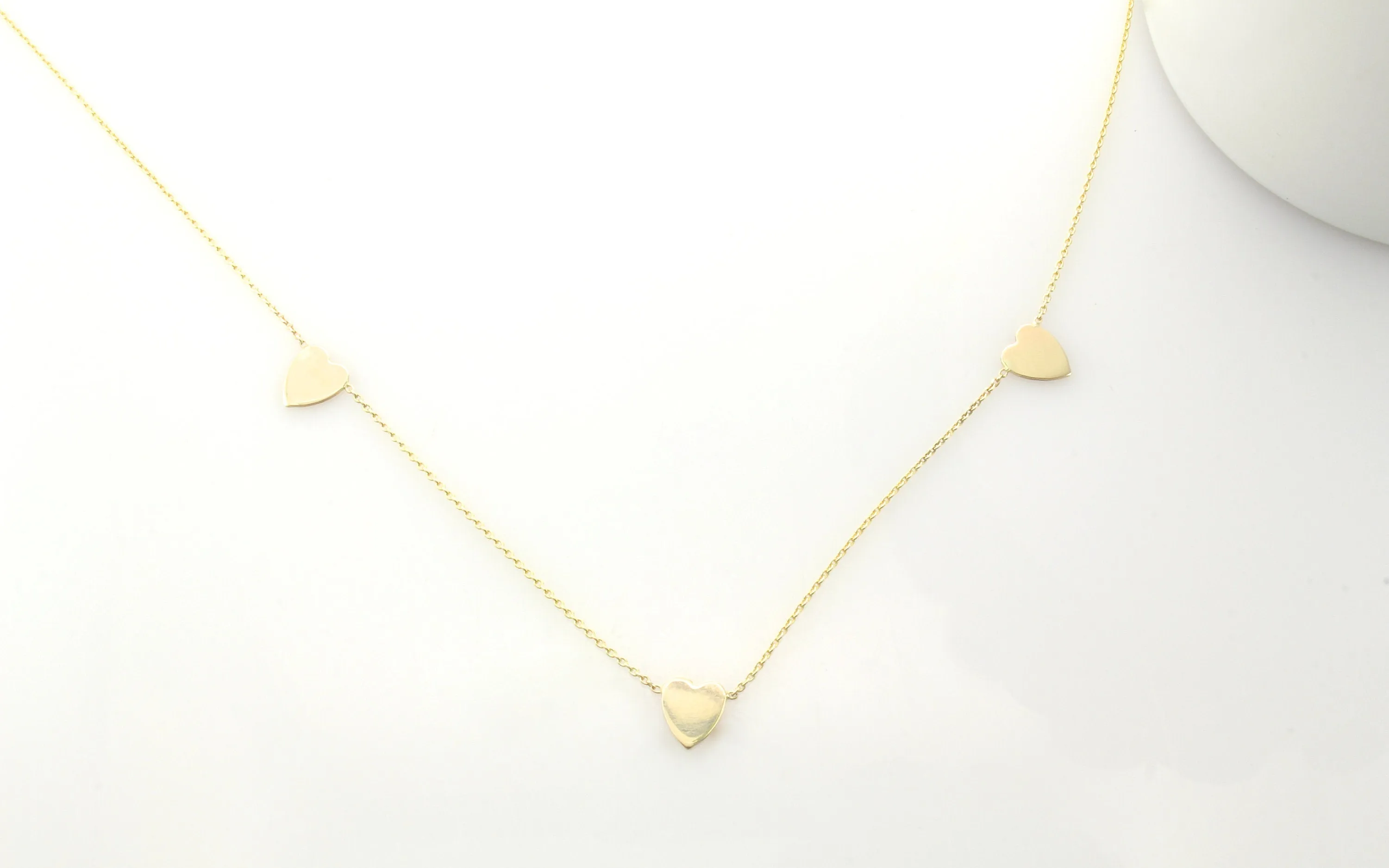 14k Gold Multi Heart Necklace