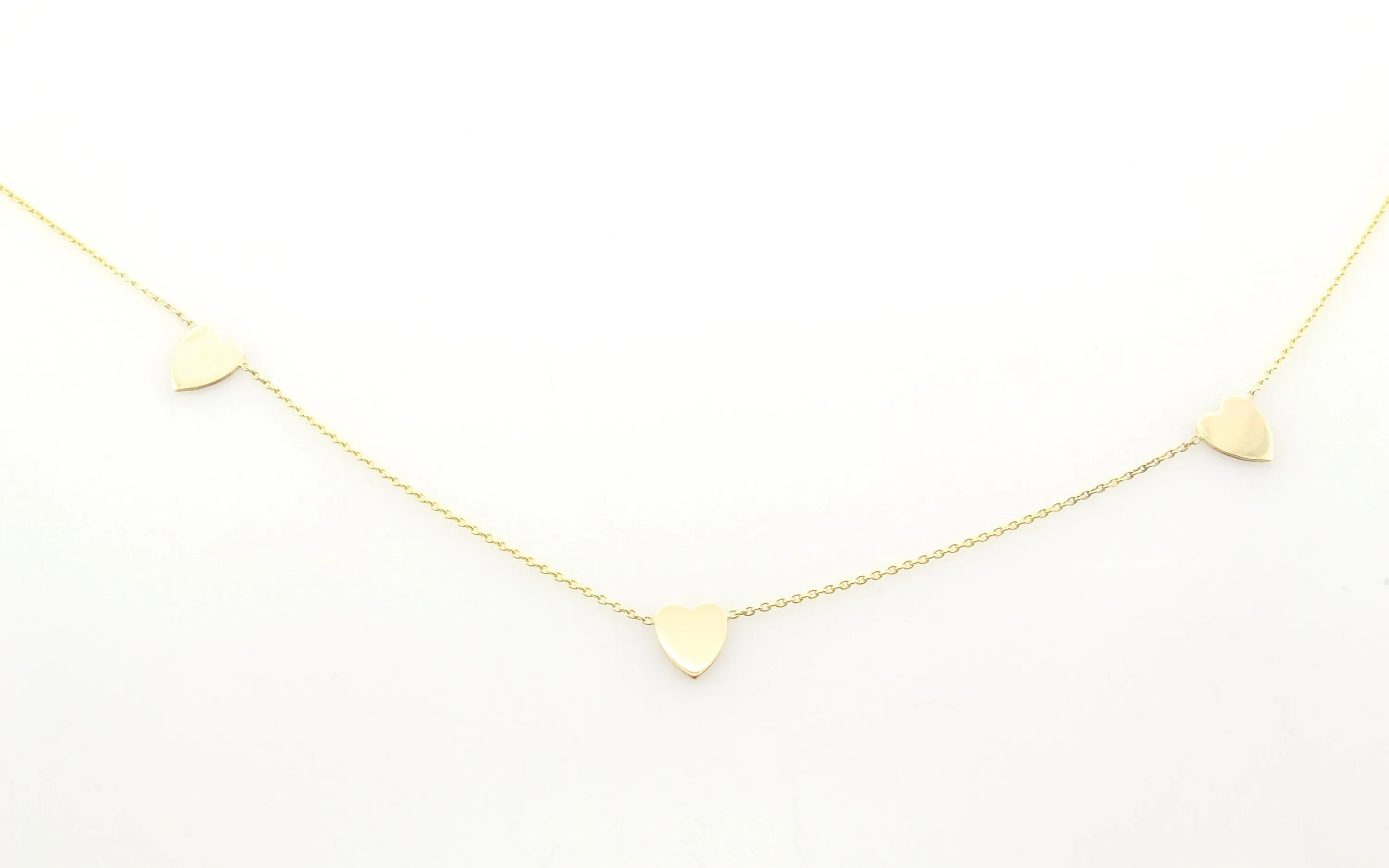 14k Gold Multi Heart Necklace