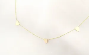 14k Gold Multi Heart Necklace