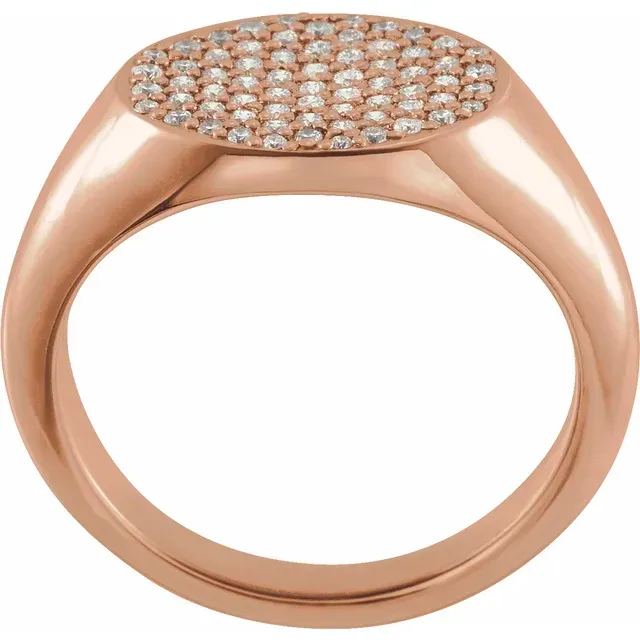 14K Rose 1/3 CTW Diamond Pav Ring
