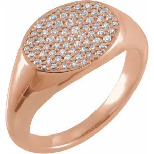 14K Rose 1/3 CTW Diamond Pav Ring
