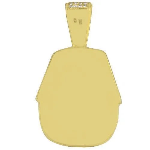 14K Solid Yellow Gold Pharaoh King Tut Diamond Pendant 7.50 Ctw