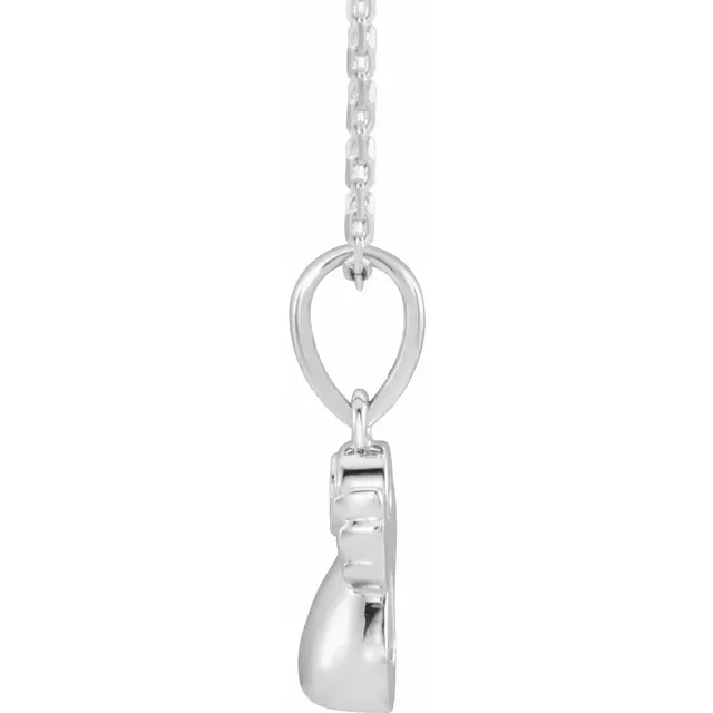 14K White .03 CT Diamond Youth Angel 15" Necklace