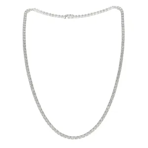 14k White Gold 16CT Four Prong Set Tennis Necklace
