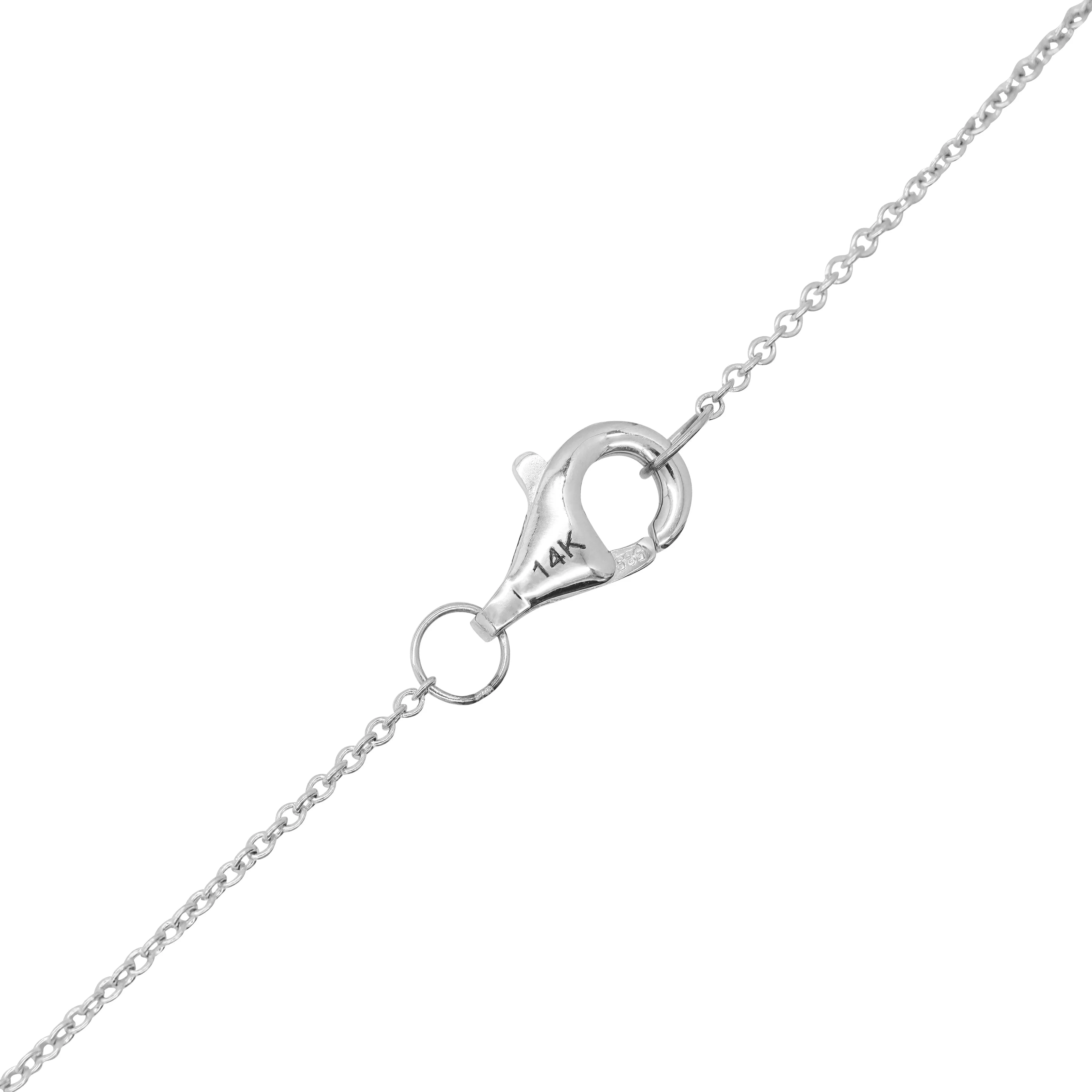 14k White Gold Black Diamond Heart Necklace