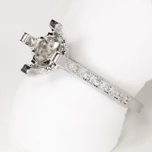14K White Gold Diamond Engagement Setting