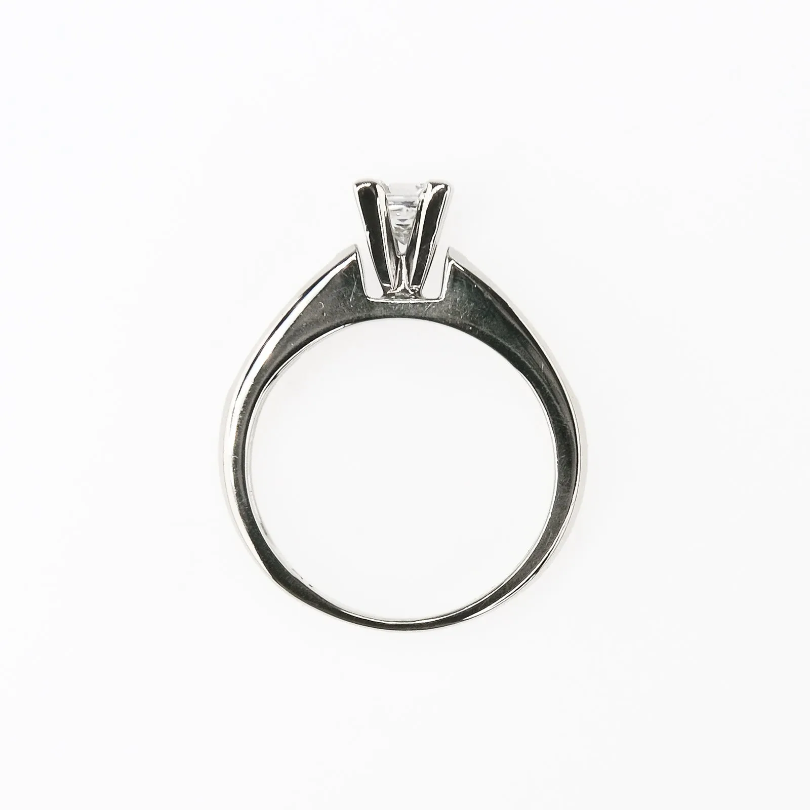 14K White Gold IGI 0.52ct Princess Diamond VS2/I & Side Accents Engagement Ring