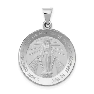14k White Gold Miraculous Medal Pendant
