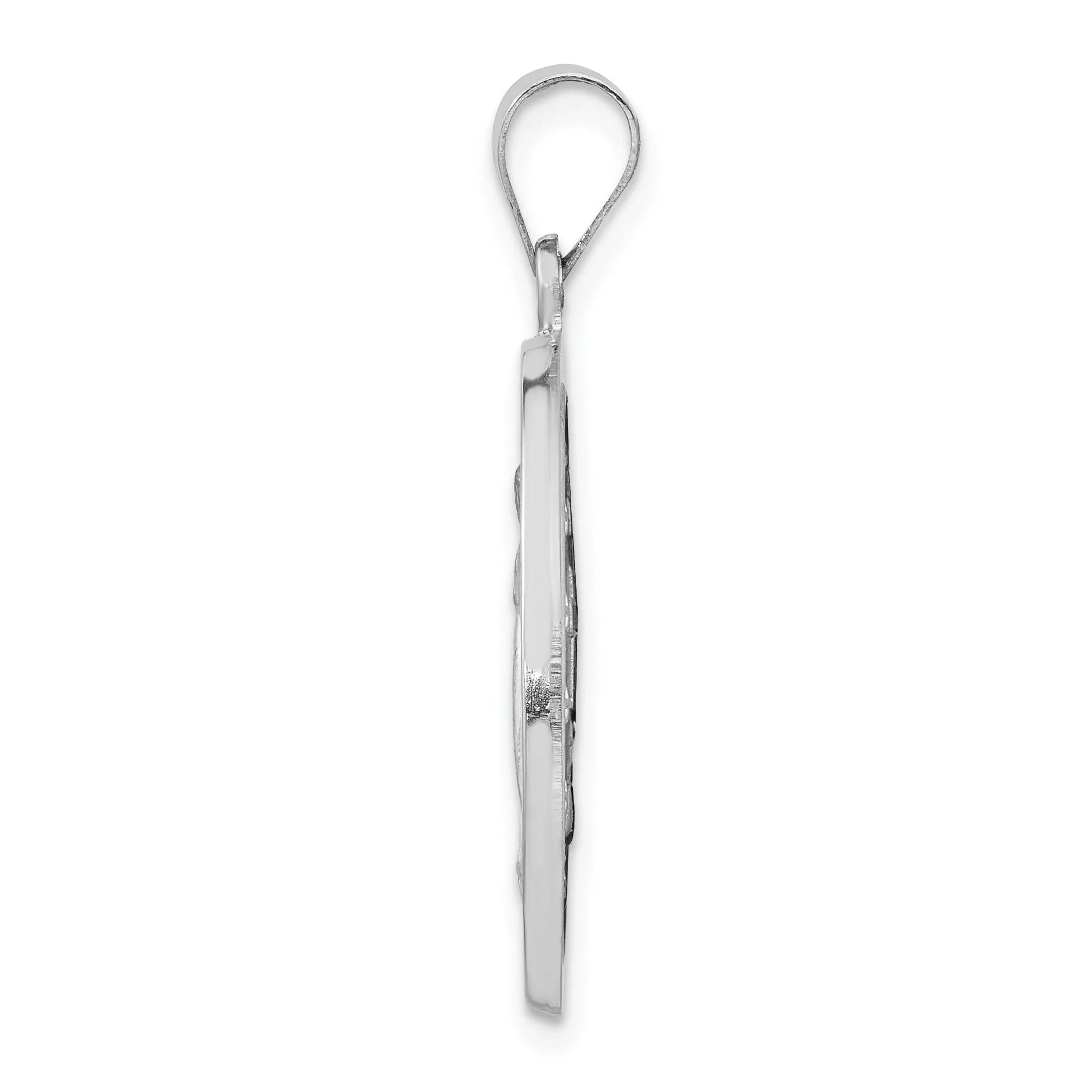 14k White Gold Miraculous Medal Pendant