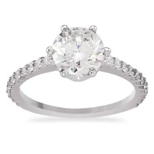 14k White Gold Round Diamond Engagement Ring 1.93 Ctw