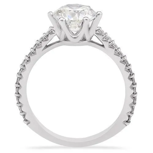 14k White Gold Round Diamond Engagement Ring 1.93 Ctw