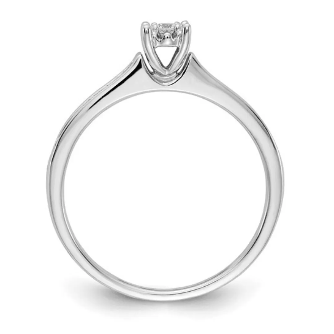 14K White Gold Solitaire Diamond Wedding Ring