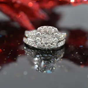 14K White Gold Vintage "Neil Lane" 2 Piece Diamond Engagement Ring Set
