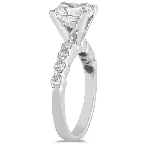 14K White Solid Gold Diamond Bridal Ring Set 3.03 Ctw