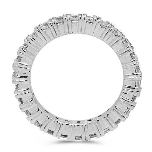 14K White Solid Gold VS Diamond Eternity Ring 1.25 Ctw