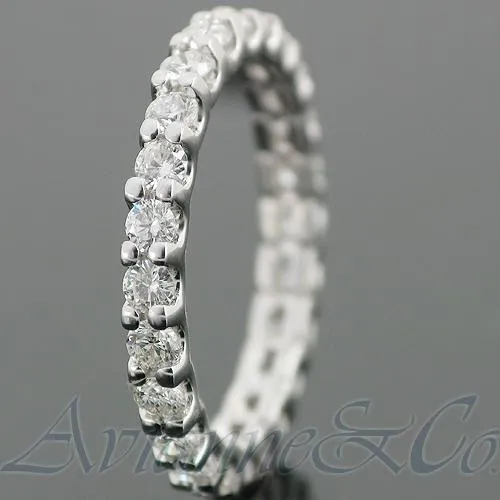 14K White Solid Gold Womens Diamond Eternity Ring Band 1.25 Ctw