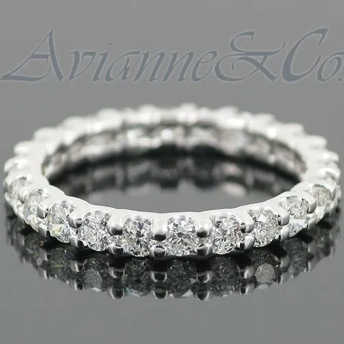 14K White Solid Gold Womens Diamond Eternity Ring Band 1.25 Ctw